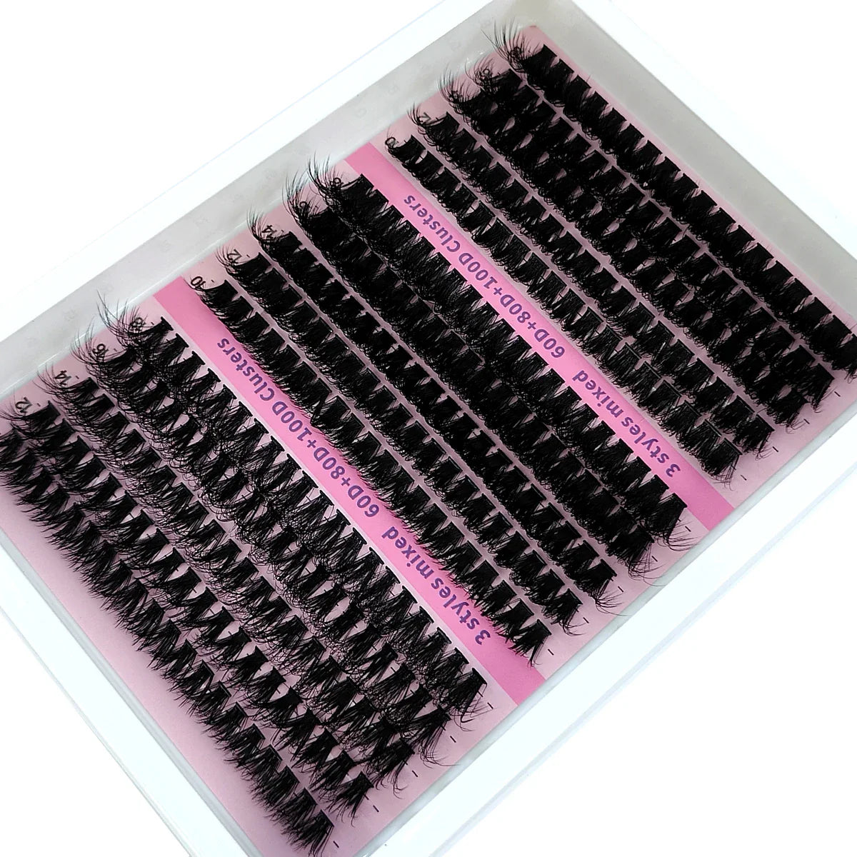 New 15 Rows DIY 5D Fluffy Lash Clusters – 60D–200D Wispy Thick Individual Eyelash Extensions 10–20mm Volume Lash Kit for Salon-Style Look