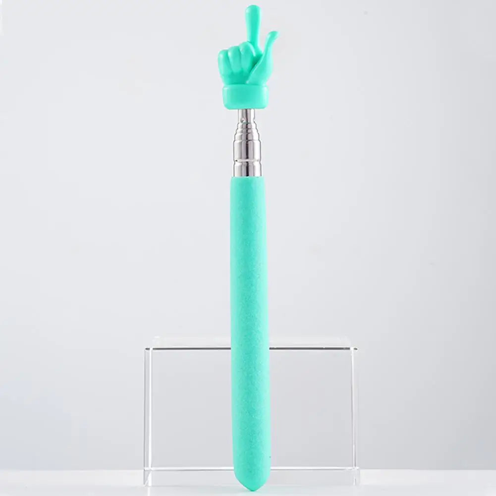 Retractable Teacher Pointer — Stainless Steel Telescopic Finger Design Stick for Classroom Teaching Supplies