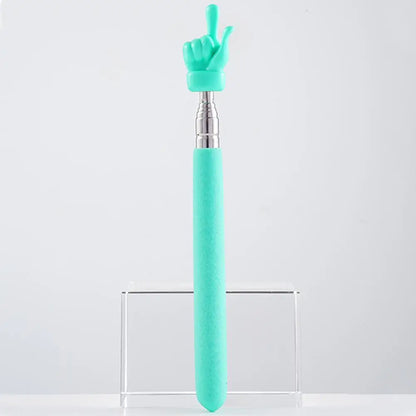Retractable Teacher Pointer — Stainless Steel Telescopic Finger Design Stick for Classroom Teaching Supplies