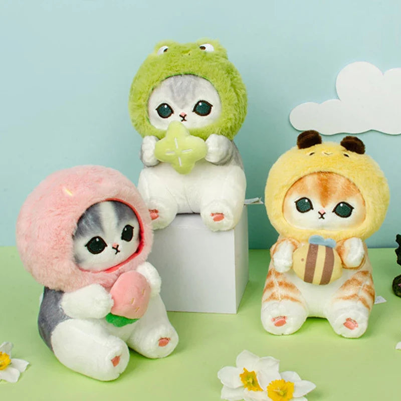 20cm Mofusand Forest Series Cat Cos Frog & Bee Plush – Kawaii Animal Doll Toy for Kids
