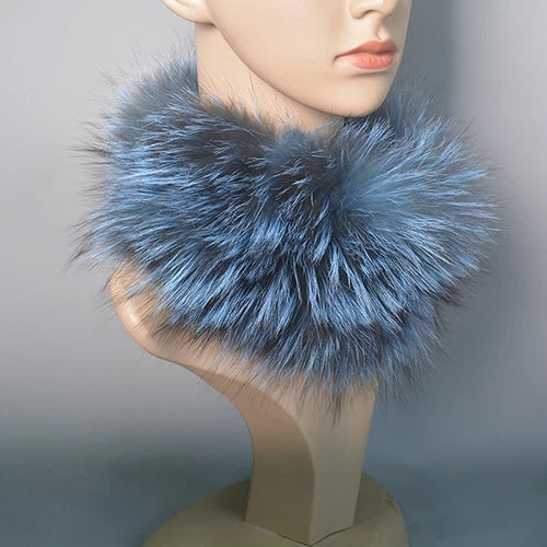 2025 Real Fox Fur Scarf and Headband – Luxury Winter Neck Warmer for Women, 100% Natural Fur, Elastic Ring Muffler