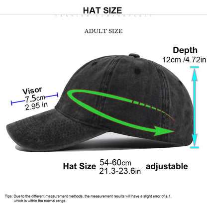 Baseball Snapback Cap – Pure Color Cowboy Hat, Water-Washed Hip Hop Fitted Cap for Men & Women, Spring & Autumn