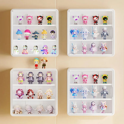 Wall-Mounted Doll Blind Box Storage Rack – Magnetic Suction Figurine Display Cabinet, Dustproof Handheld Box for Collectibles