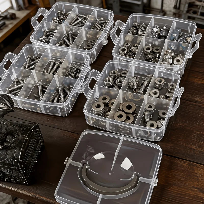 6-Layer Transparent Tool Storage Box - Multifunctional Organizer for Screws & Hardware