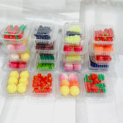 1/6 Miniature Dollhouse Fruit Set – Mini Peach & Grape with Box for Blythe, OB11, BJD Dolls