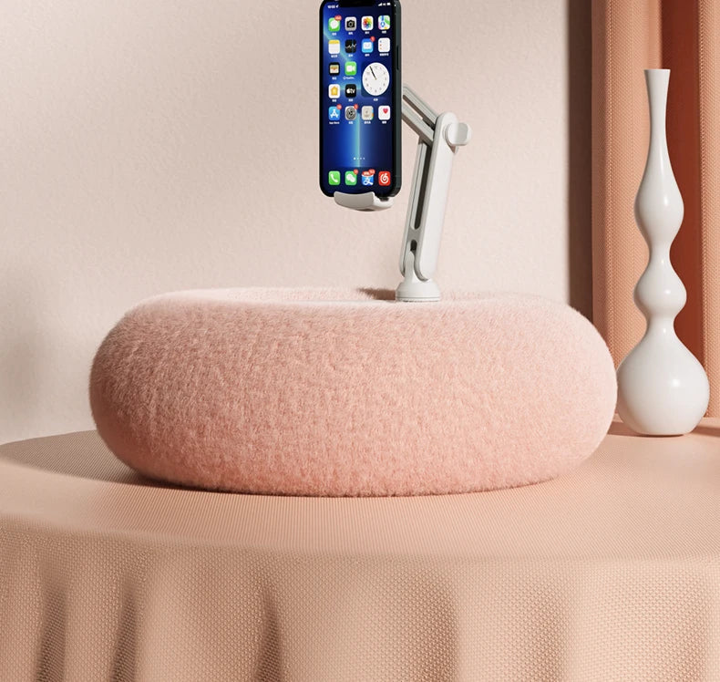 2024 Plush Pillow Phone and Tablet Stand - Adjustable Desktop Bracket for Live Streaming and Video Chats - Lazy Tablet Holder
