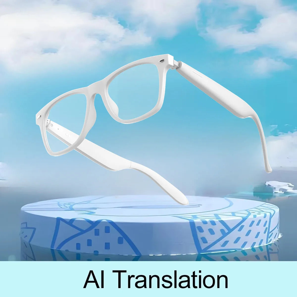 2025 AI Translation Smart Glasses – Bluetooth Call Headphones with UV Protective Lenses for Outdoor Sports