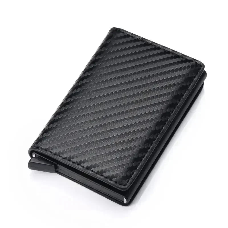 Slim RFID Aluminum Carbon Fiber Men’s Wallet – Slim Business Card & Credit Card Holder Case