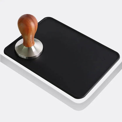 Anti-Skid Coffee Tamper Mat – Food-Grade Silicone Pad, Thickened Black Espresso Tamping Mat for Office, Bar & Café