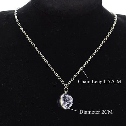 Solar System Planet Glass Ball Necklace – Moon, Earth, Jupiter & More Space-Themed Pendant for Women Fashion Gift