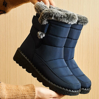 Women’s Winter Boots 2024 – Waterproof Ankle Snow Boots with Low Heels & Fur Lining