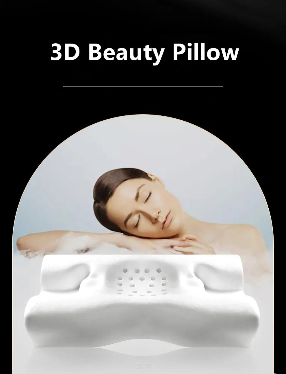 3D Beauty Side Sleep Pillow – Memory Foam Cervical Pillow, Anti-Wrinkle Face Support for Better Sleep