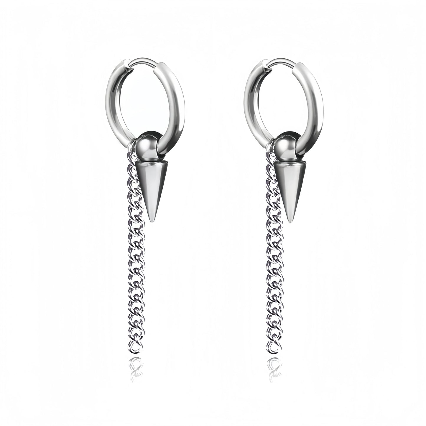 Long Hanging Cross & Leaf Hoop Earrings – Vintage Stainless Steel Hip Hop Unisex Jewelry Accessories