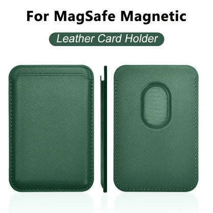 Luxury Magnetic Leather Wallet Case for iPhone 12–16 Pro Max — MagSafe Card Holder Phone Cover