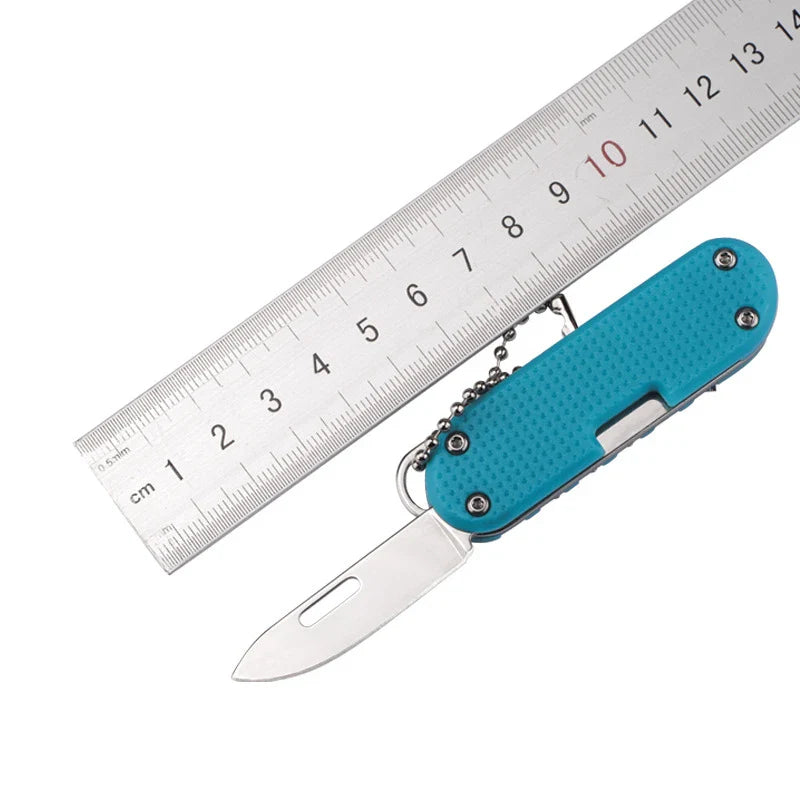Multifunctional Outdoor Portable Folding Key Knife - Screw Combination Tool, Stainless Steel Pocket Keychain Knife