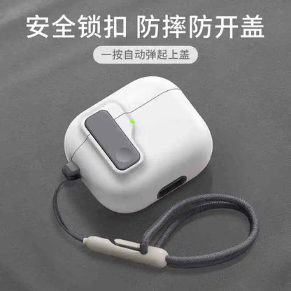 2024 New Hard Hybrid Protector Case for AirPods 4 (USB-C) — Magnetic Lid Lock Luxury Cover for Apple AirPods 4