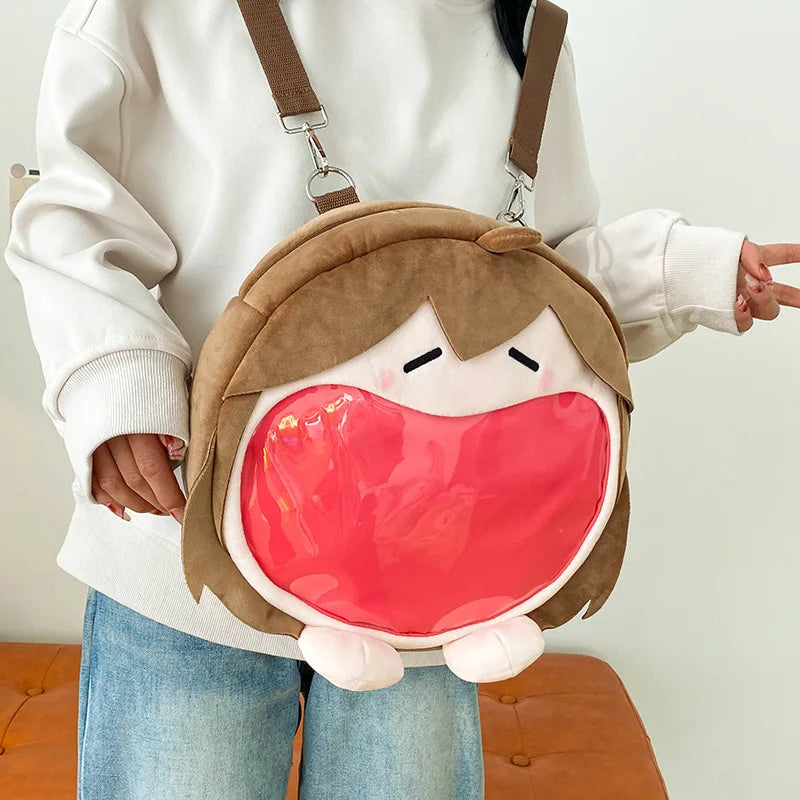 Y2K Japanese Cartoon Plush Backpack – Kawaii Harajuku Anime Ita Bag, Student Schoolbag & Women’s Shoulder Cosplay Knapsack