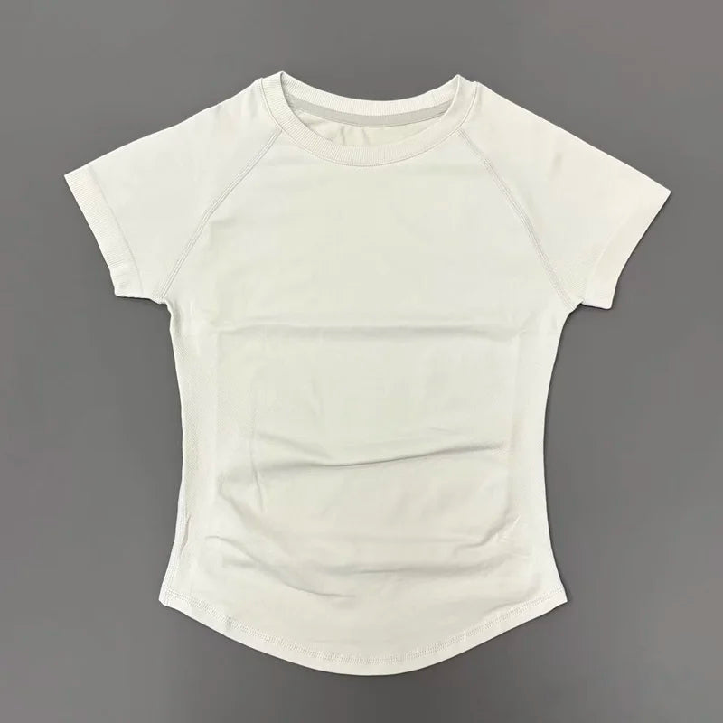 Women’s Seamless Sports Top – Short Sleeve Slim Fit Yoga & Gym Running Fitness Activewear T-Shirt Athletic Workout Tee