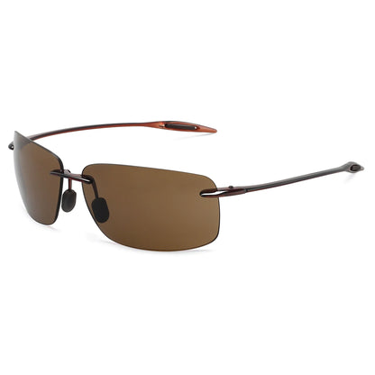 Classic Sports Rimless Sunglasses – UV400 Protection, Rectangle Frame for Men & Women, Ideal for Driving, Golf, and Outdoor Activities