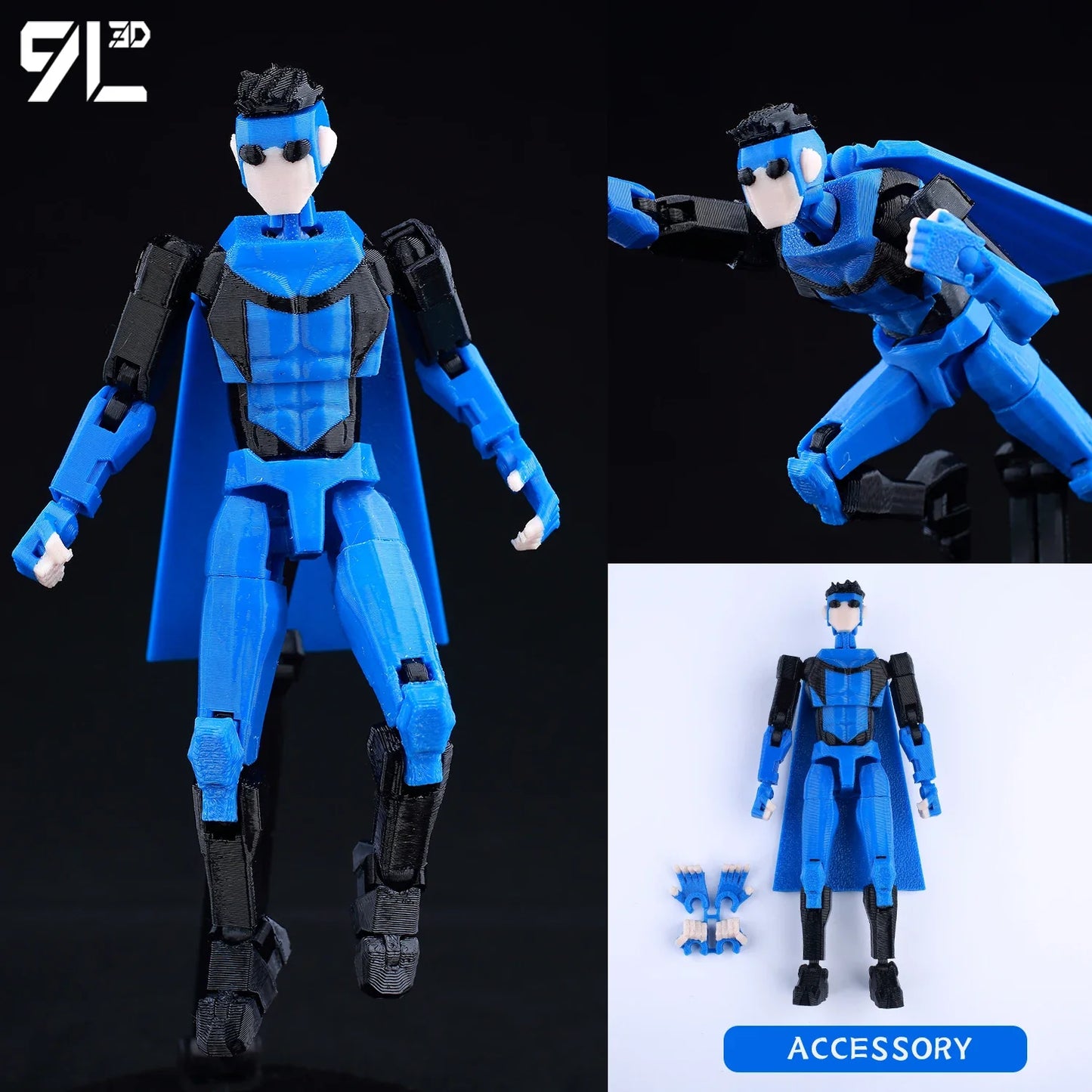 9L3D Lucky13 T13 Action Figures — 3D Printed Deadpool, Wolverine, Batman, Spider-Man & Venom Anime Model Toys, Collectible Gift