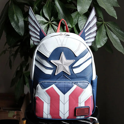 Marvel Avengers Deadpool & Captain America Backpack – High Capacity Anime Cartoon Travel & Leisure Bag
