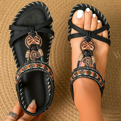 Women’s Bohemian Platform Sandals - Lightweight Soft Sole Casual Beach Shoes