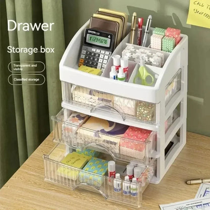 Multi-Layer Desktop Storage Box | Hair Decoration, Cosmetics and Jewelry Organizer | Versatile Drawer for Stationery
