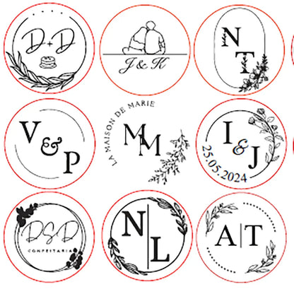 Custom Brass Wax Seal Stamp with 2 Initials & Wreath – Vintage Reusable DIY Wedding & Letter Stamp with Free Engraving