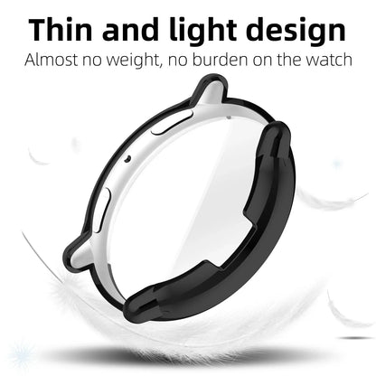 Soft TPU Case for Amazfit Active 2 – All-Around Protective Bumper Cover with Built-In Screen Protector