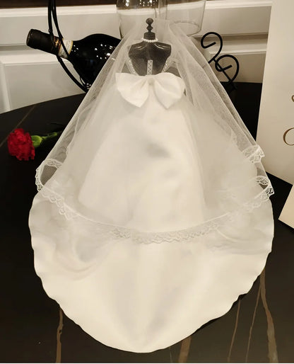 1/6 Mini Bride Doll Wedding Gown Set – Display Mannequin with Stand for Doll Clothes