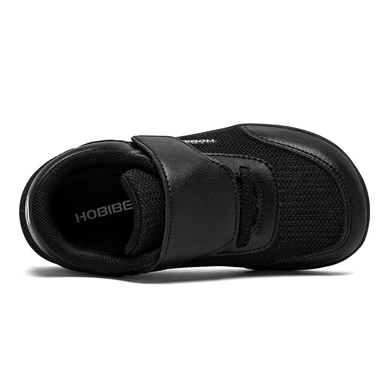 HOBIBEAR Kids Wide Toe Barefoot Shoes – Minimalist Hook & Loop Casual Sneakers, Breathable Zero Drop Shoes