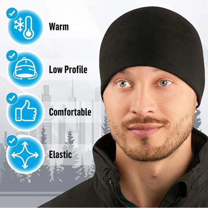 Winter Thermal Fleece Hat - Windproof Outdoor Beanie for Men & Women Cycling Skiing