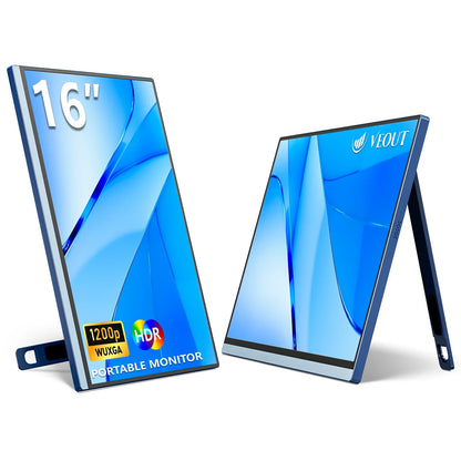 VEOUT 16-Inch 60Hz Gaming Portable Monitor – 16:10 IPS 1200P LCD FHD External Display for Laptop & Phone