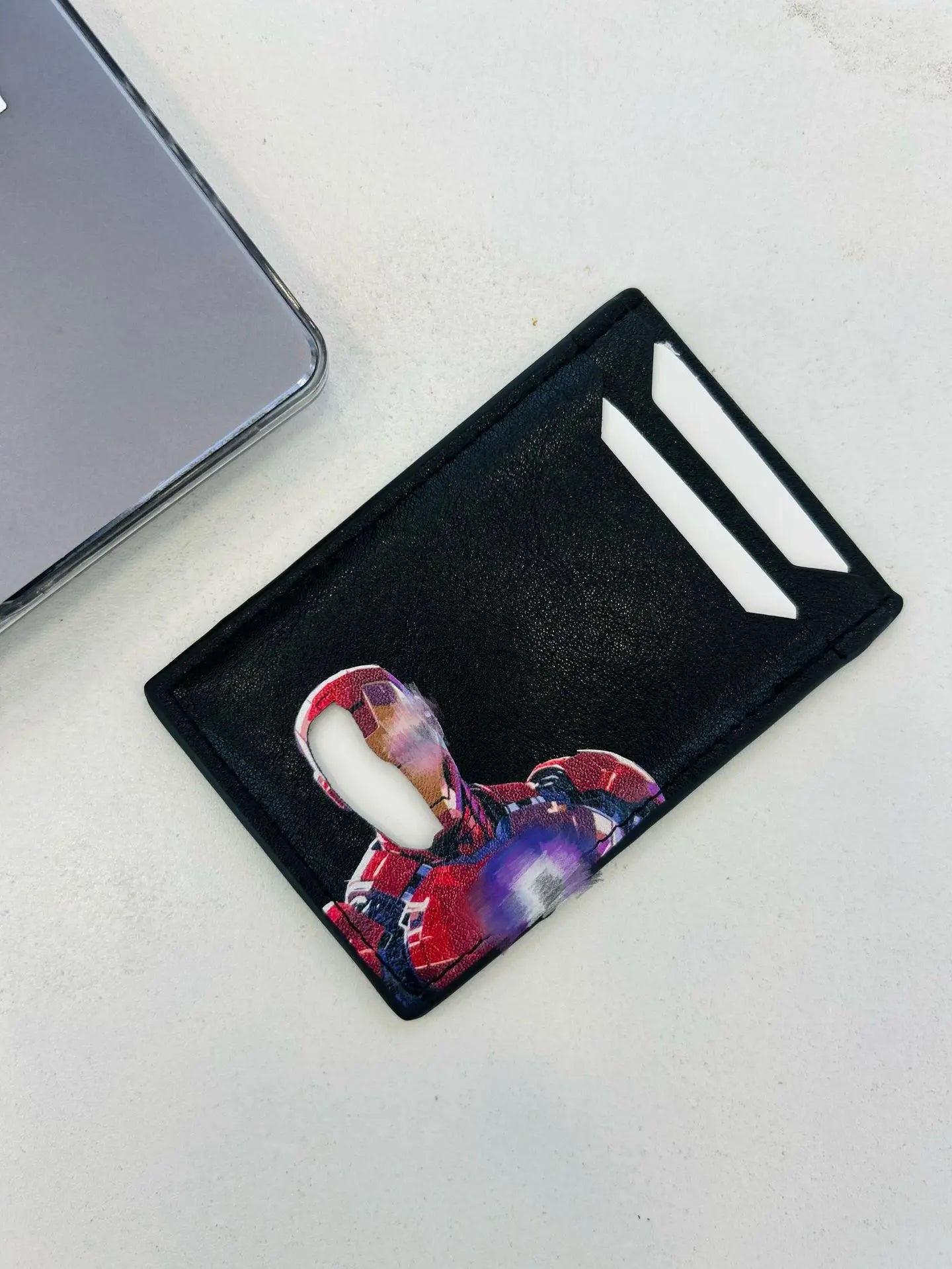 Leather Captain Wallet – Personalized Superhero Mask Card Holder & Slim ID Wallet for Men