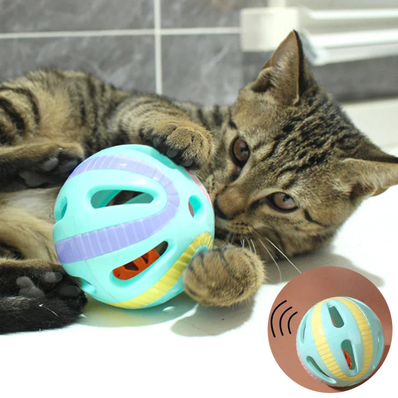 Colorful Bell Ball Cat Toys – Interactive Plastic Sound Play Balls for Kittens, Chase & Exercise Pet Supplies