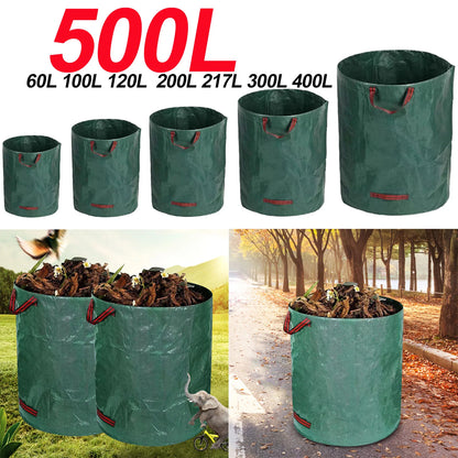 60L-500L Reusable Garden Bag – Large Capacity Foldable Leaf Sack, Garden Trash Waste Container & Storage