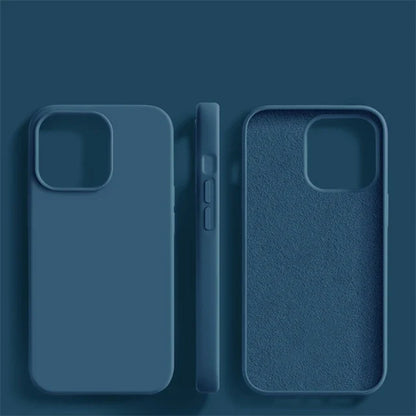 Original Liquid Silicone iPhone Case - Shockproof Soft Back Cover for iPhone 15, 14, 13, 12, 11 Pro Max & More