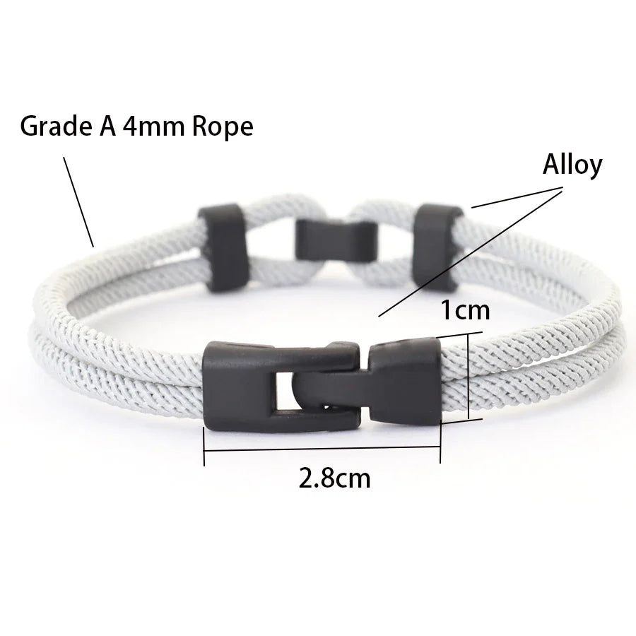 Personalized Men's Thread Bracelet – 4mm Milan Rope Bangle, 6 Color Wrap, Grade A Gift for Boyfriend