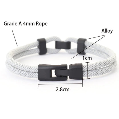 Personalized Men's Thread Bracelet – 4mm Milan Rope Bangle, 6 Color Wrap, Grade A Gift for Boyfriend