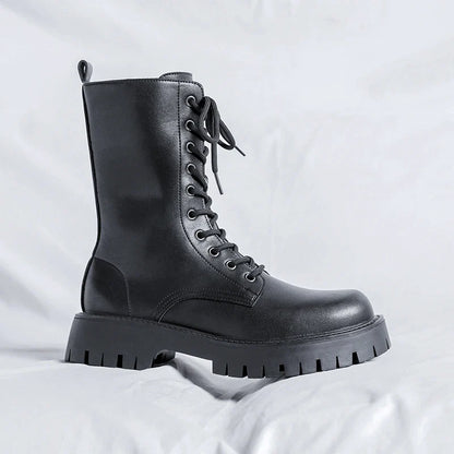 Luxury Brand Men's High Top Boots – Designer Leather Casual, Business & Outdoor Work Boots for Men