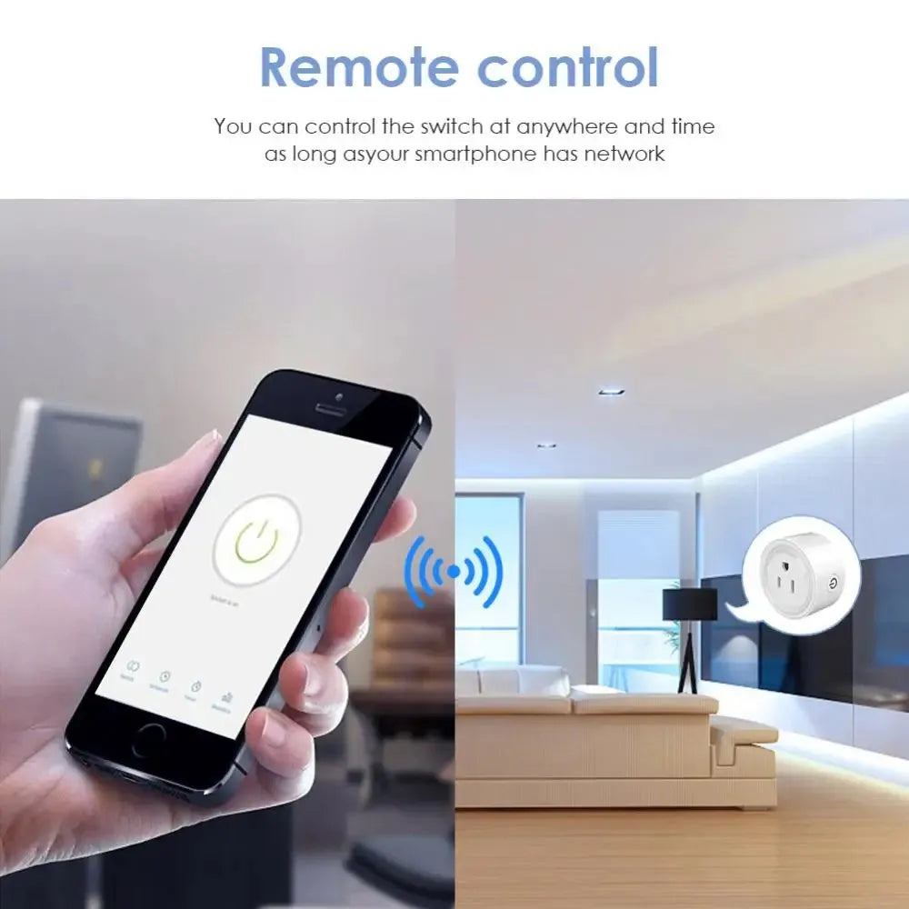 Tuya Smart WiFi Plug - US, UK, JP Standard Wireless Outlet, Remote Control for Smart Home Appliances, Works with Alexa & Google Home