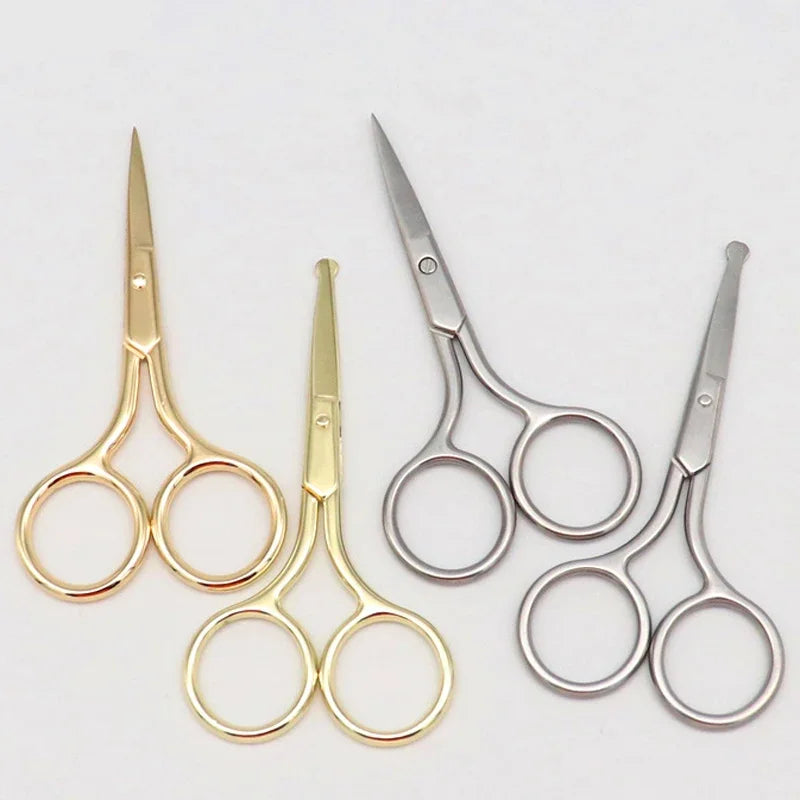 European-Style 9CM Makeup Scissors – Compact Stainless Steel Eyebrow, Nose Hair & Nail Trimming Tool