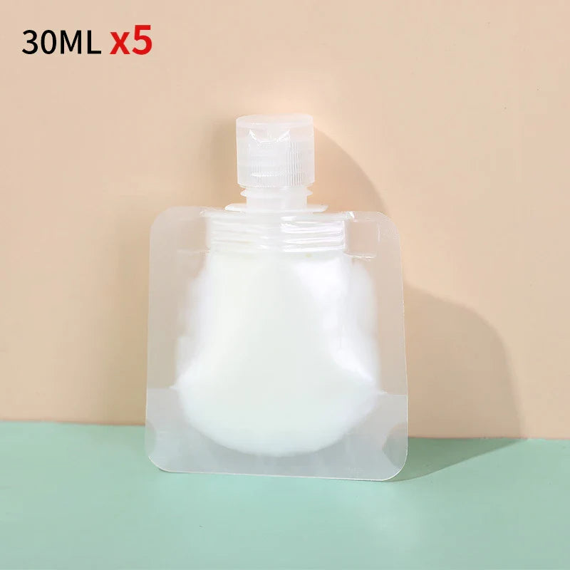 30/50/100ml Refillable Travel Packaging Bags – Portable Lotion, Shampoo, Shower Gel & Makeup Fluid Bottles for Cosmetics