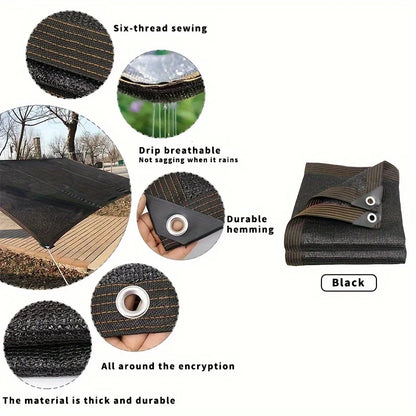 Easy Install Black Sunshade Net – UV Protection Shade Cloth for Balcony, Courtyard, Pool, Awning & Greenhouse Covering