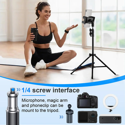 Adjustable Floor Tablet Tripod Stand – Universal Lazy Holder Mount for iPad, Air, Pro, Mini & 4–13 Inch Tablets (Xnyocn Bracket)