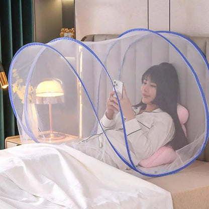 Portable Camping Tent Bed Canopy — Foldable Mesh Mosquito Net for Outdoor Use, Single Bed, Easy Setup