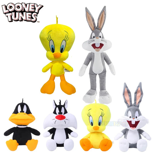Looney Tunes Plush Toy Set — 20cm Bugs Bunny, 32cm Tweety, Lola Bunny & Daffy Cartoon Peluche