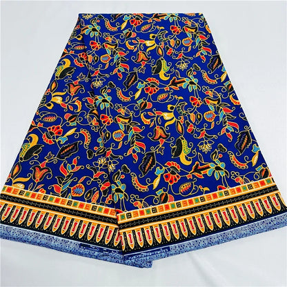 6 Yards African Real Wax Ankara Fabric - 100% Cotton Party Dress Print