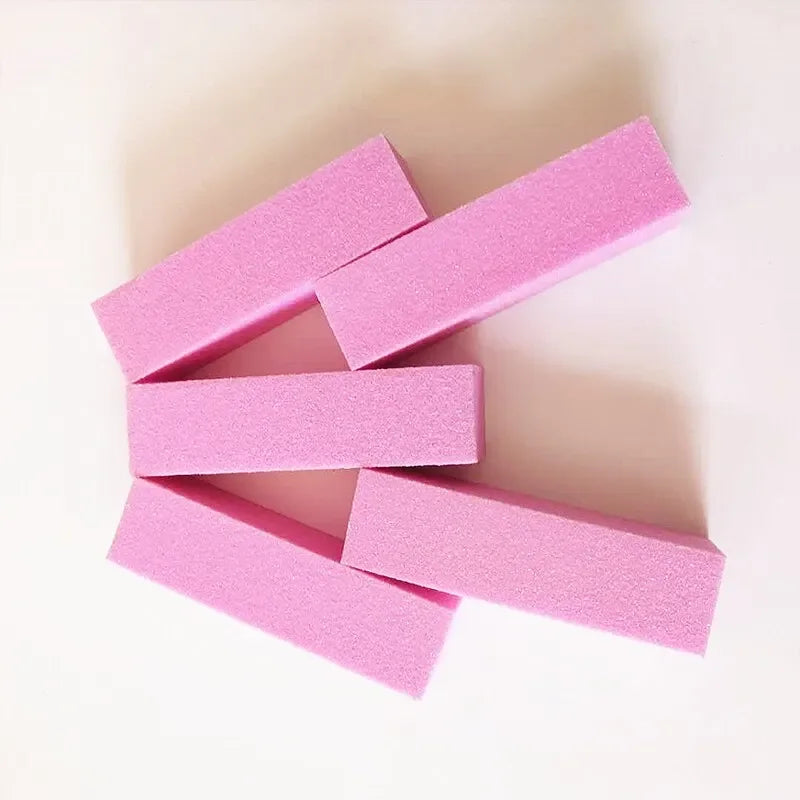 Pink Nail Buffing & Sanding Block — Pedicure Manicure Sponge for Grinding, Polishing & Safe Nail Art Care