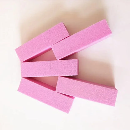 Pink Nail Buffing & Sanding Block — Pedicure Manicure Sponge for Grinding, Polishing & Safe Nail Art Care